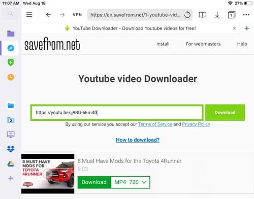 Documents - Savefrom.net YouTube Download Page